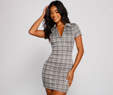Preppy Trendsetter Plaid Mini Dresses